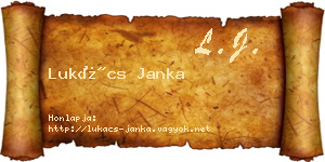 Lukács Janka névjegykártya
