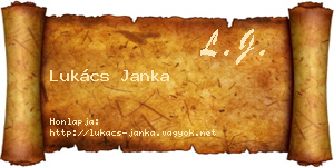 Lukács Janka névjegykártya