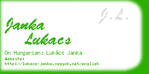 janka lukacs business card